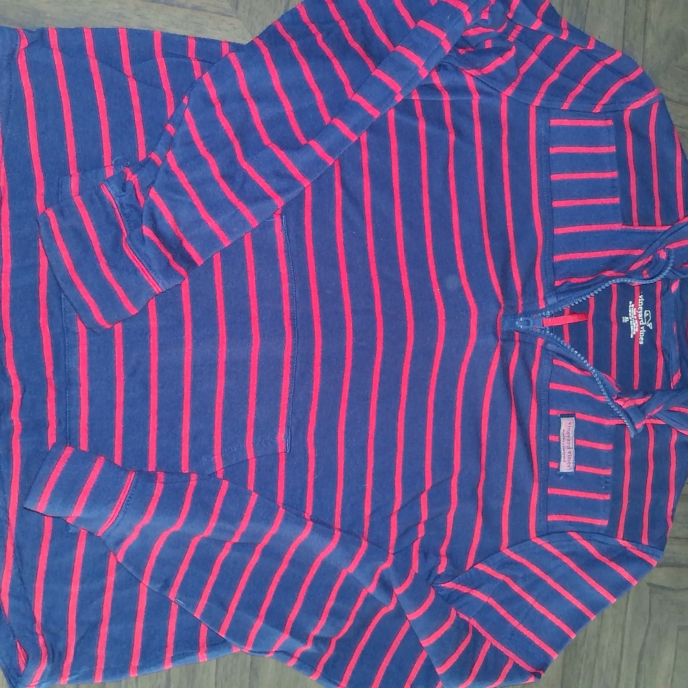 Vineyard Vines Blue and Pink Striped Shirt